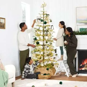 Best Choice Products Pre-Lit Sparse Christmas Tree 6ft Artificial Pine Holiday Décor Aspen Noble Fir w/ 2-in-1 White & Multicolor LED Lights