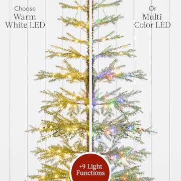 Best Choice Products Pre-Lit Sparse Christmas Tree 6ft Artificial Pine Holiday Décor Aspen Noble Fir w/ 2-in-1 White & Multicolor LED Lights