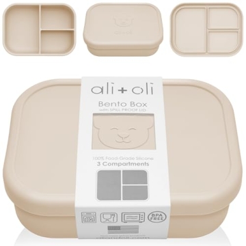 Ali+Oli Silicone Bento Box - BPA-Free for Kids and Adults