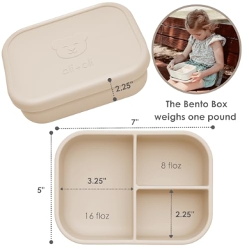Ali+Oli Silicone Bento Box - BPA-Free for Kids and Adults
