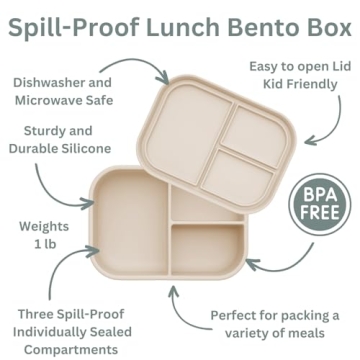 Ali+Oli Silicone Bento Box - BPA-Free for Kids and Adults