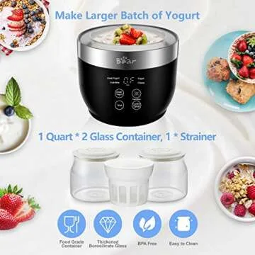 Bear Yogurt Maker with Timer and Stainless Steel Inner Pot