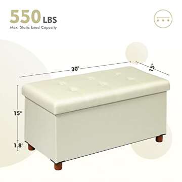 Versatile PINPLUS Linen Coffee Table Ottoman with Tray