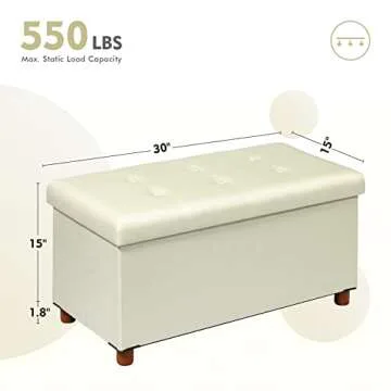 Versatile PINPLUS Linen Coffee Table Ottoman with Tray