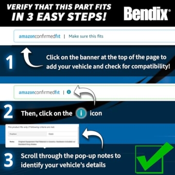 Bendix Priority1 CFM1012 Semi-Metallic Rear Brake Pads | Ford & Lincoln Fit