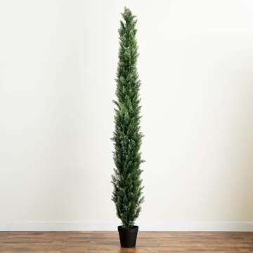 Nearly Natural 10ft Cedar Pine Tree - Elegant Floor Decor