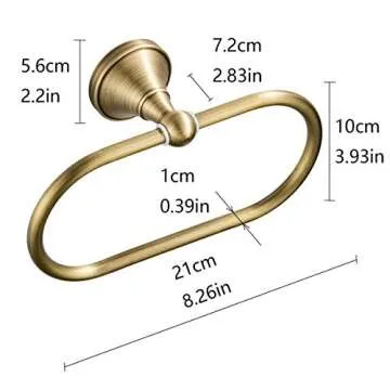 Flybath Brushed Bronze Towel Ring for Bathroom & Kitchen