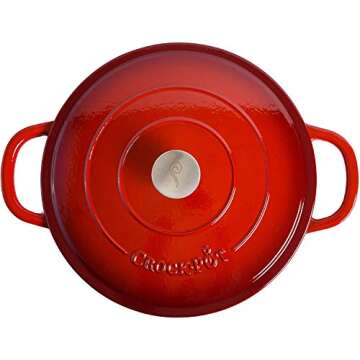 Crock-Pot Crock Pot Artisan Enameled Cast Iron Braiser W/Lid, 5 Quart, Scarlet Red