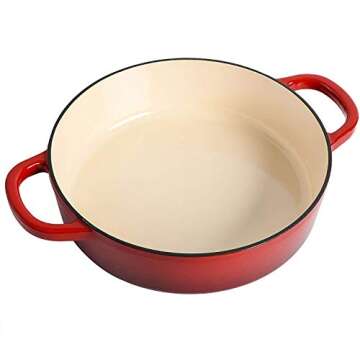 Crock-Pot Crock Pot Artisan Enameled Cast Iron Braiser W/Lid, 5 Quart, Scarlet Red