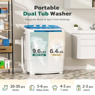 Compact Greenvelly Portable Washing Machine with Twin Tub Design