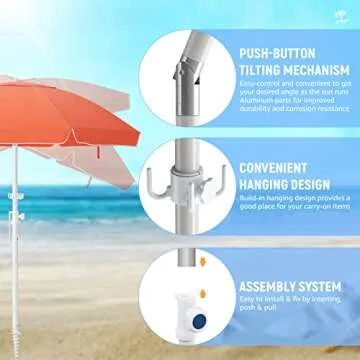Portable Bumblr Beach Umbrella with UV Protection