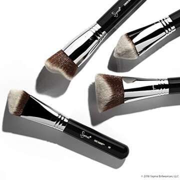 Sigma Beauty Professional Dimensional 4 Pc Kabuki Makeup Brush Set with SigmaTech® and Sigmax® fibers to Buff, Blend and Highlighting using Liquid, Creams or Powder Face Makeup