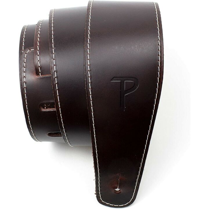 Adjustable Baseball Leather Guitar Strap - Wine Color