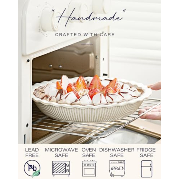 Getstar 9 Inch Ceramic Pie Pan Non-Stick Oven Safe