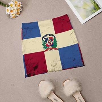 AVROY Tennis Skirts for Women with Pockets Dominican Republic Flag Golf Athletic Skorts Workout Running Shorts