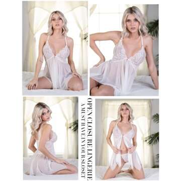 Avidlove Lace Wedding Babydoll Chemise for Women