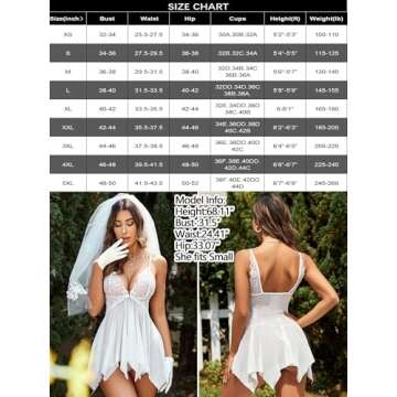 Avidlove Lace Wedding Babydoll Chemise for Women