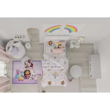 Franco Gabby's Dollhouse Kids Bedding Super Soft Comforter and Sheet Set with Sham, 5 Piece Twin Size, (Officially Licensed Product)