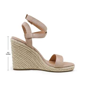 DREAM PAIRS Womens Open Toe Espadrilles Dressy Platform Sandals Buckle Ankle Strap Stylish Wedges Sa...