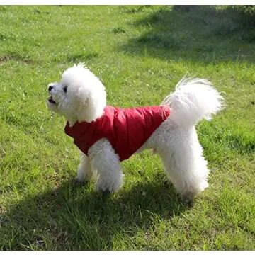JoyDaog 2 Layers Fleece Lined Warm Dog Jacket for Puppy Winter Cold Weather,Soft Windproof Small Dog Coat,Red M