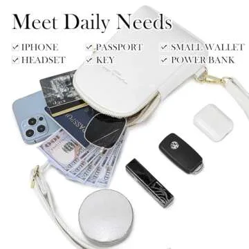 Haytijoe Small Crossbody Sling Bag for Women Travel Purses Anti Theft Cross Body Bag for Woman Fanny Packs (White)