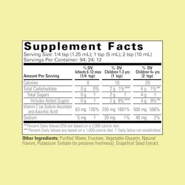 CHILDLIFE ESSENTIALS Liquid Vitamin C - Liposomal Vitamin C Liquid, Pure Vitamin C, Vitamin C for Kids, Liquid Supplement, Immune System Support, Great Taste - Natural Orange, 4 Fl Oz (Pack of 3)