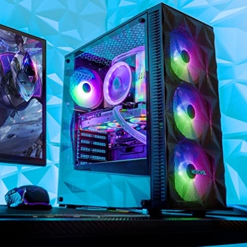 MOROVOL RGB Gaming PC Tower Case with Tempered Glass
