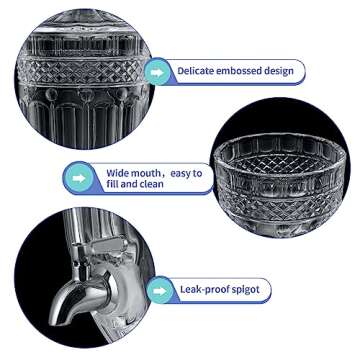 MOLIGOU 0.8 Gallon Glass Beverage Dispenser with Stainless Steel Spigot