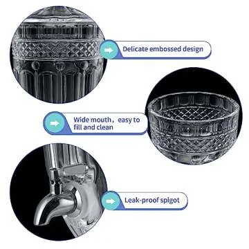 MOLIGOU 0.8 Gallon Glass Beverage Dispenser with Stainless Steel Spigot