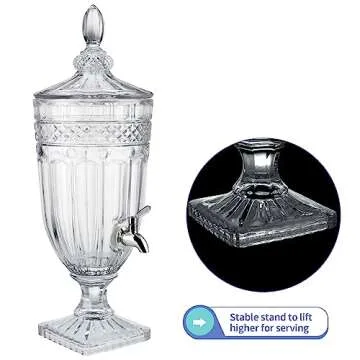 MOLIGOU 0.8 Gallon Glass Beverage Dispenser with Stainless Steel Spigot