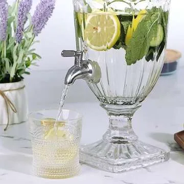 MOLIGOU 0.8 Gallon Glass Beverage Dispenser with Stainless Steel Spigot