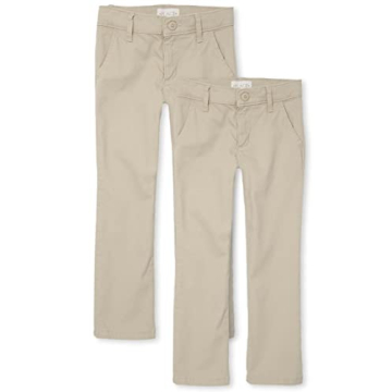 The Children's Place Girls Skinny Chino Pants Bisquit 2 Pack - Stylish & Comfortable Size 4
