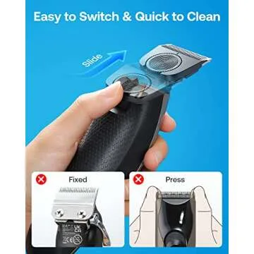 GLAKER Hair Clippers for Men - Cordless & Corded 2 in 1 Hair & Beard Trimmer with ABS Guards, Detachable Blades & Turbo Motor, Professional Haircutting Kits for Blending & Fade Cuts