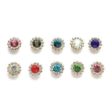 Choupee Sunflower Glass Buttons - 50 Pack for DIY Crafts