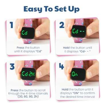 Potty Training Watch for Kids V2 – A Water Resistant Toilet Reminder Device for Boys & Girls to Train Your Toddler with Fun/Musical & Vibration Interval Reminder with Potty Training eBook (Unicorns)