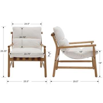 Kmax Modern Sling Accent Chair Mid-Century Faux Fur Living Room Chair Soft Comfy Lounge Chair Solid ...