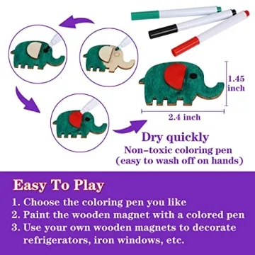 Worgree DIY Wooden Magnets Creative Kit for Kids