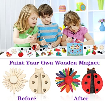 Worgree DIY Wooden Magnets Creative Kit for Kids