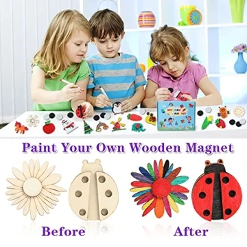 Worgree DIY Wooden Magnets Creative Kit for Kids
