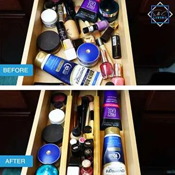 S & C Living Bamboo Drawer Dividers - Adjustable & Durable