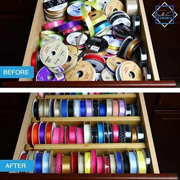 S & C Living Bamboo Drawer Dividers - Adjustable & Durable