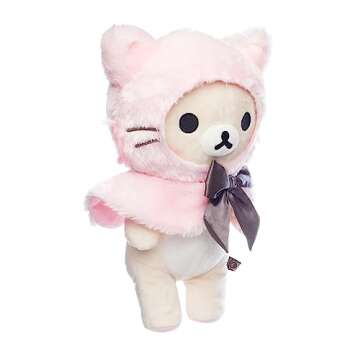Korilakkuma San-X Original Dressed in a Pink Hooded Cat Capelet Plush - 13.5-inch Plush