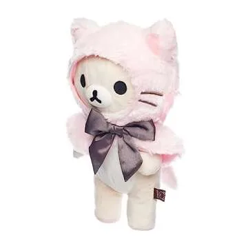 Korilakkuma San-X Original Dressed in a Pink Hooded Cat Capelet Plush - 13.5-inch Plush