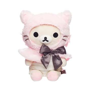 Korilakkuma San-X Original Dressed in a Pink Hooded Cat Capelet Plush - 13.5-inch Plush