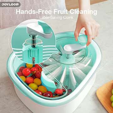 JOYLOOP Fruit Cleaner Spinner - Hands-Free Washing Tool
