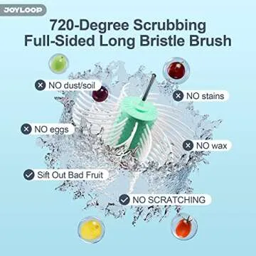 JOYLOOP Fruit Cleaner Spinner - Hands-Free Washing Tool