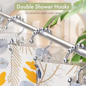 Amazer Shower Curtain Hooks - Rust-Resistant & Stylish