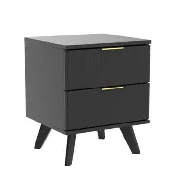 Stylish Mid Century Modern Nightstand with 2 Drawers