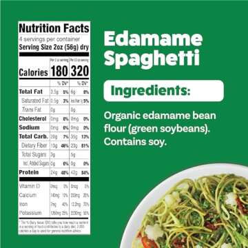 Explore Cuisine Organic Edamame Spaghetti - Pack of 6 (8 oz) - Easy-to-Make Gluten Free Pasta - High...