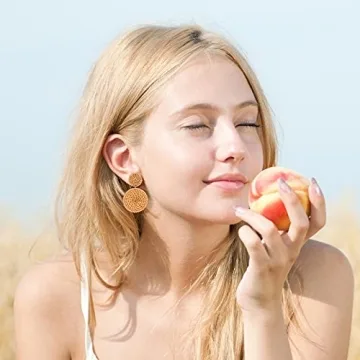 Hicarer Rattan Earrings for Trendy Boho Style